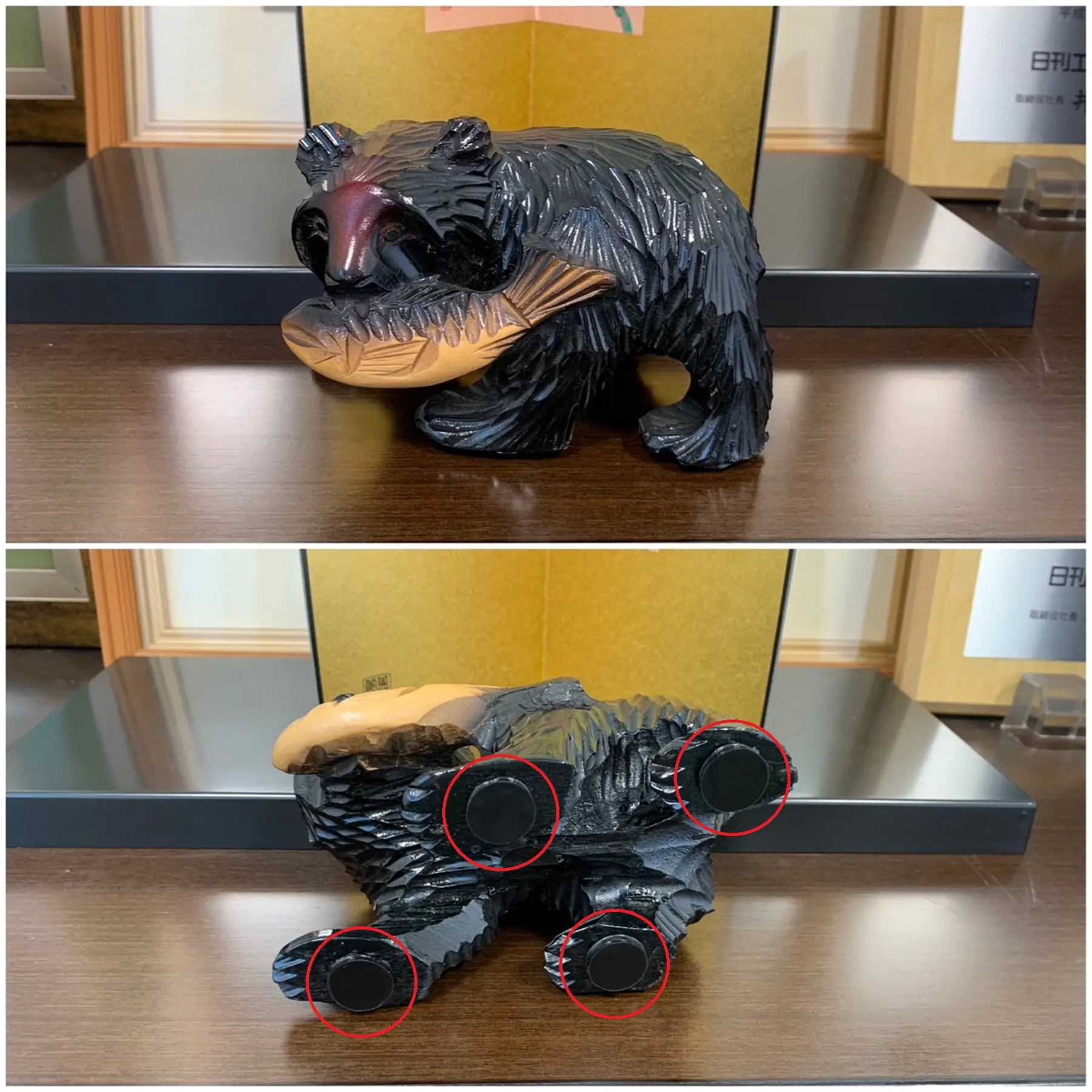 ノンブレン・タックゲルで置物を固定